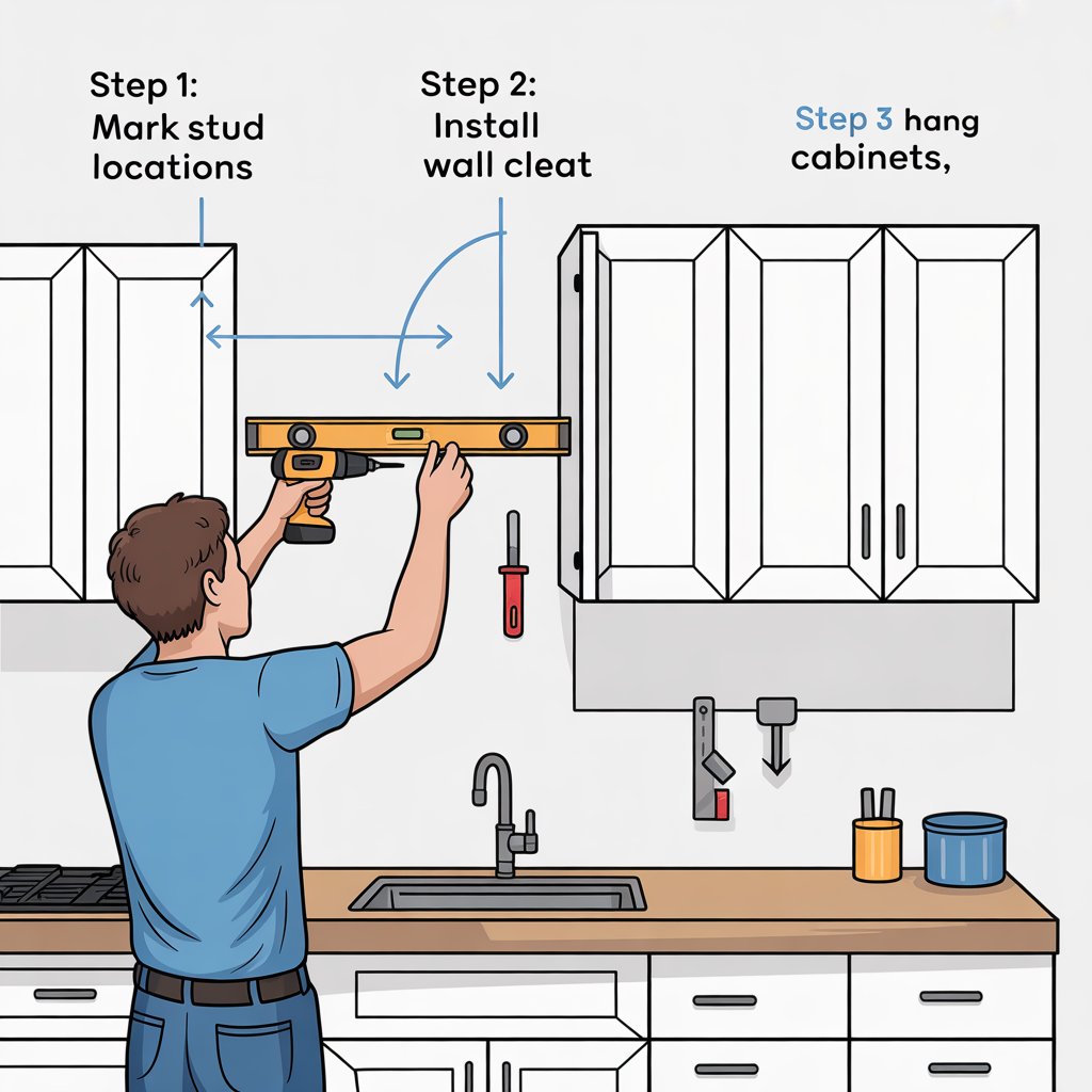How To Mount Kitchen Cabinets Without Stress