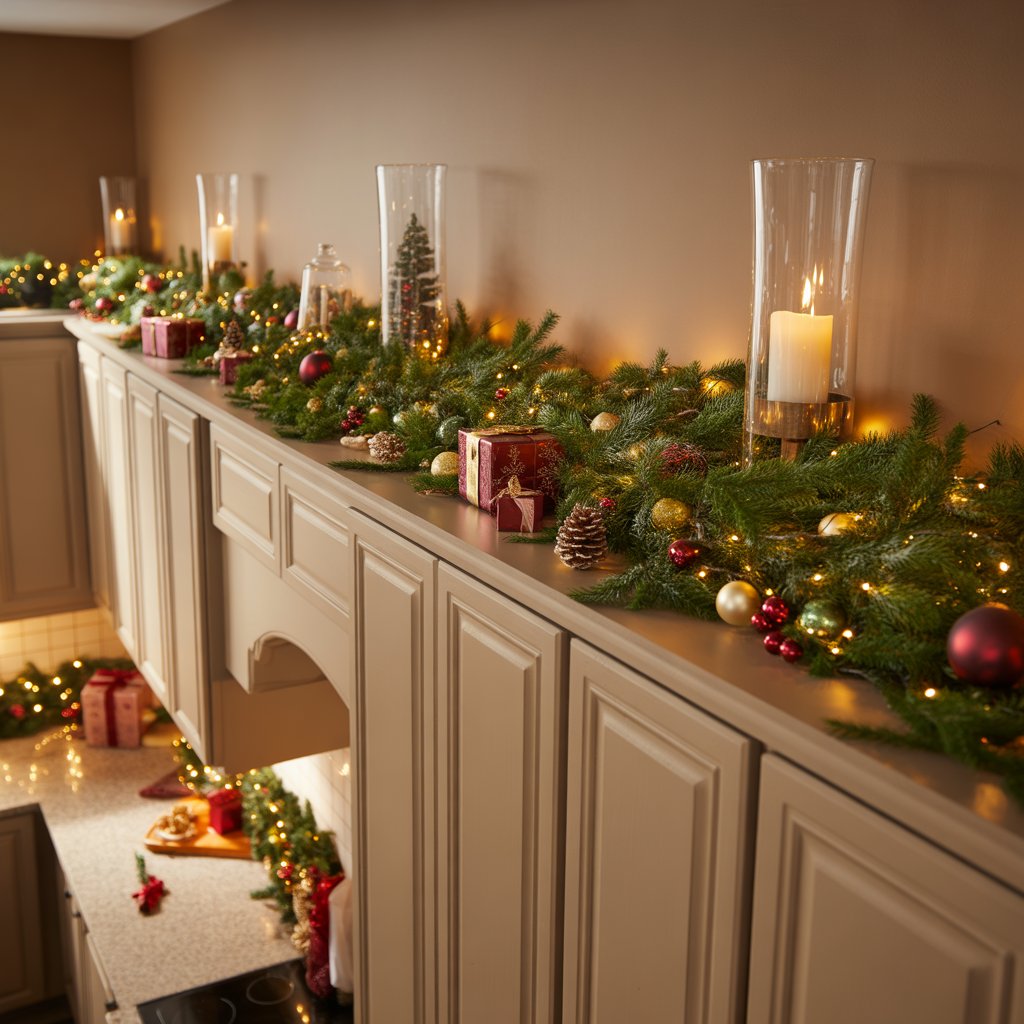 Christmas Decorating Above Kitchen Cabinets: Festive Ideas