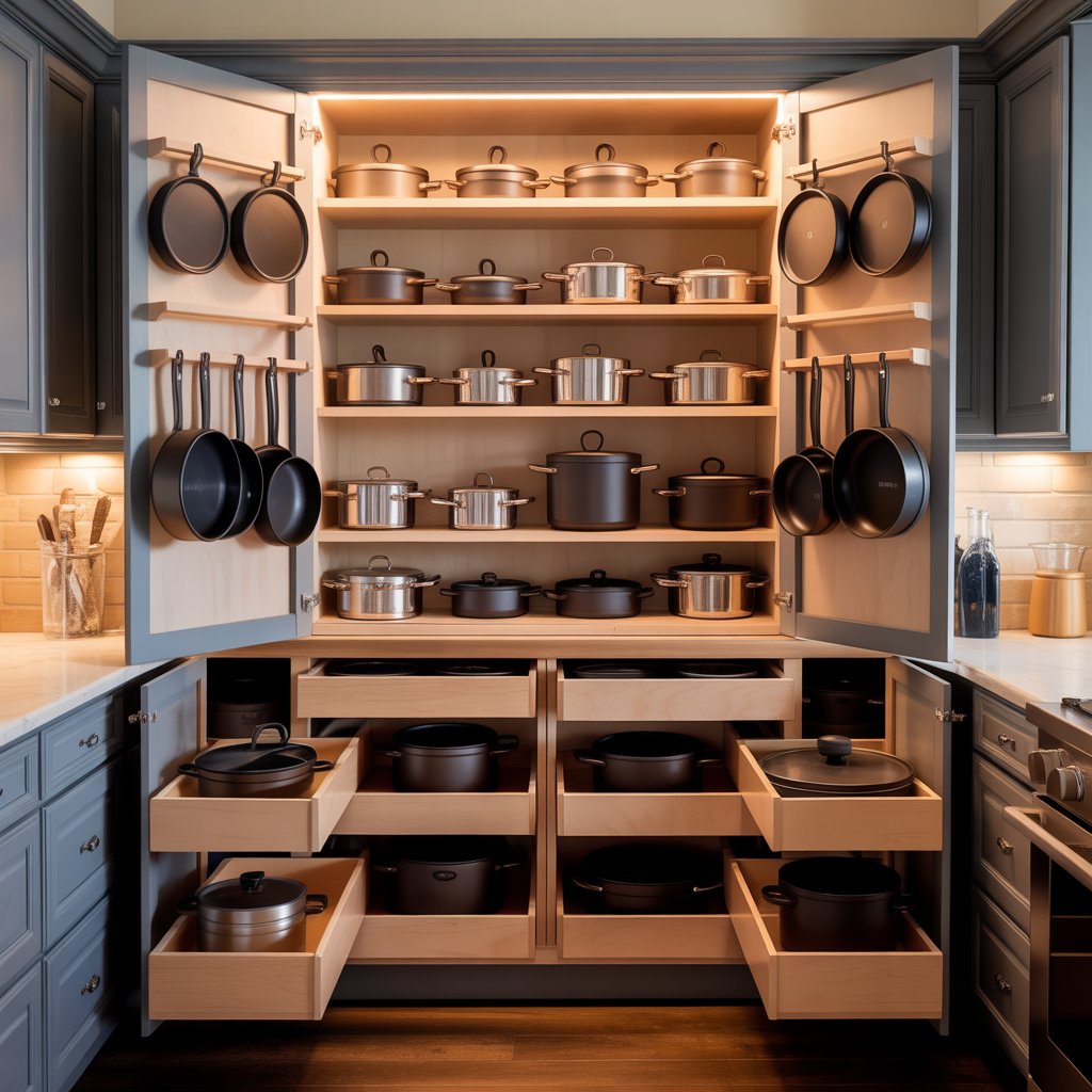 This guide explains how to organize deep kitchen cabinets using easy steps. Store pots, pans, and food items in a clean and smart way.